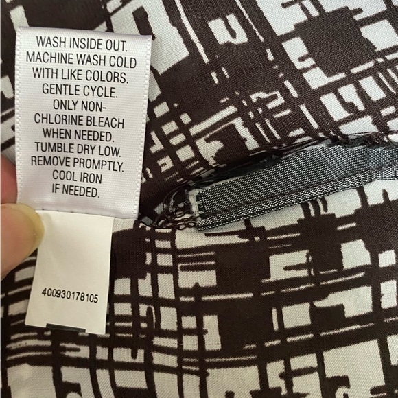 DANA BUCHMAN Romantic Getaway cattail Brown & White Blouse Top size XL - Picture 10 of 13